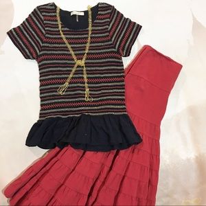 Comme Toi striped peplum top